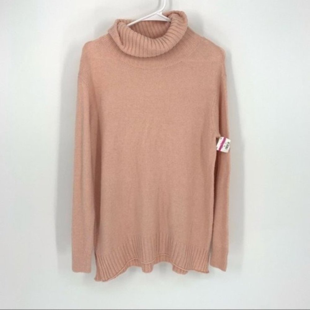 BP Pink Long Turtleneck Sweater Medium Pink - Picture 3 of 9